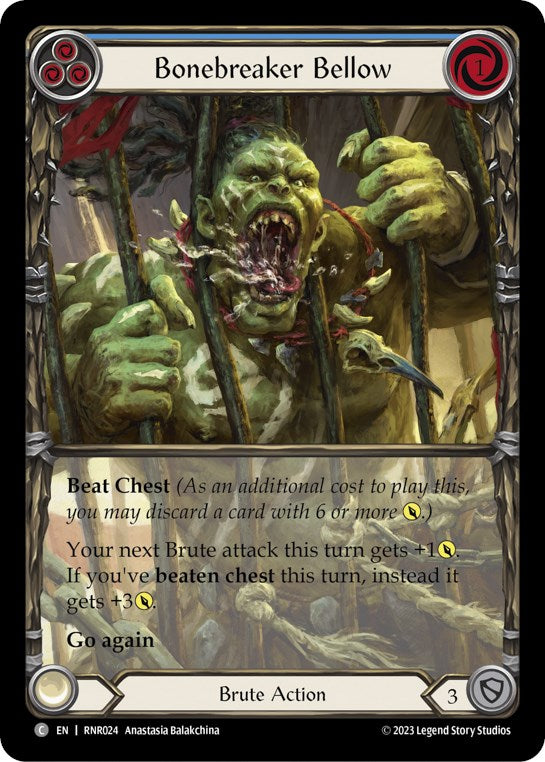 Bonebreaker Bellow (Blue) [RNR024] (Rhinar Hero Deck) | Webway Games