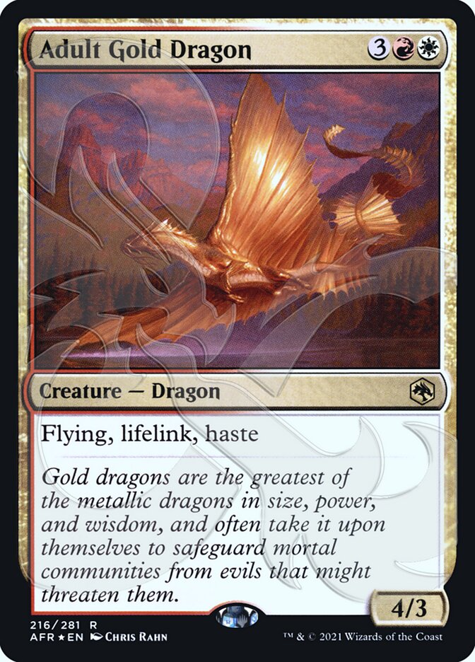 Adult Gold Dragon (Ampersand Promo) [Dungeons & Dragons: Adventures in the Forgotten Realms Promos] | Webway Games