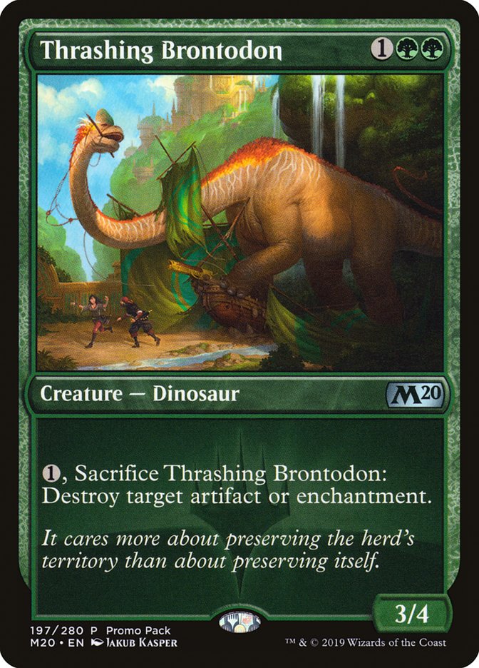 Thrashing Brontodon (Promo Pack) [Core Set 2020 Promos] | Webway Games
