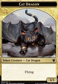 Cat Dragon (009) // Dragon (006) Double-sided Token [Commander 2017 Tokens] | Webway Games