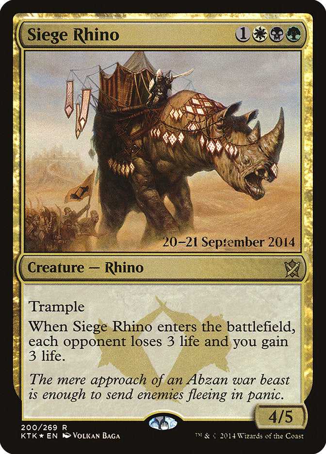Siege Rhino  (Prerelease) [Khans of Tarkir Prerelease Promos] | Webway Games