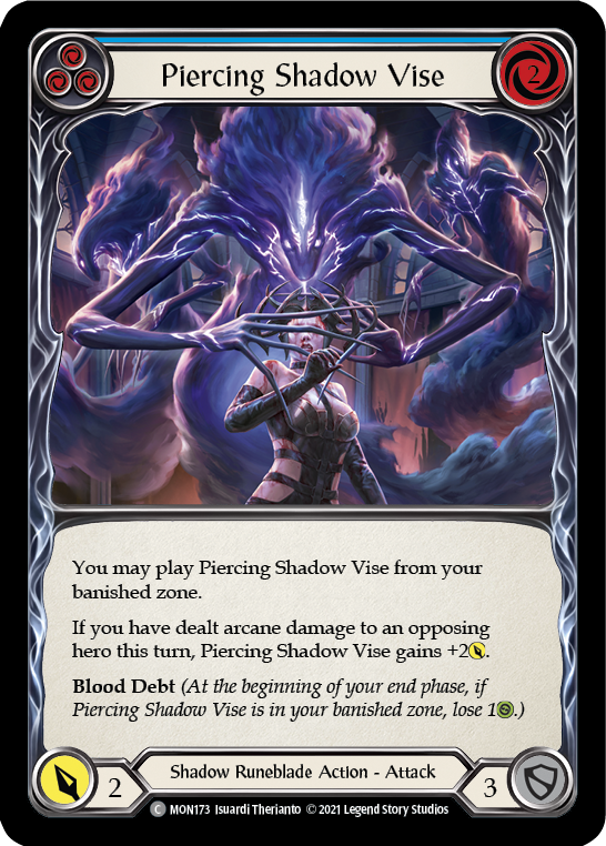Piercing Shadow Vise (Blue) (Rainbow Foil) [MON173-RF] 1st Edition Rainbow Foil | Webway Games