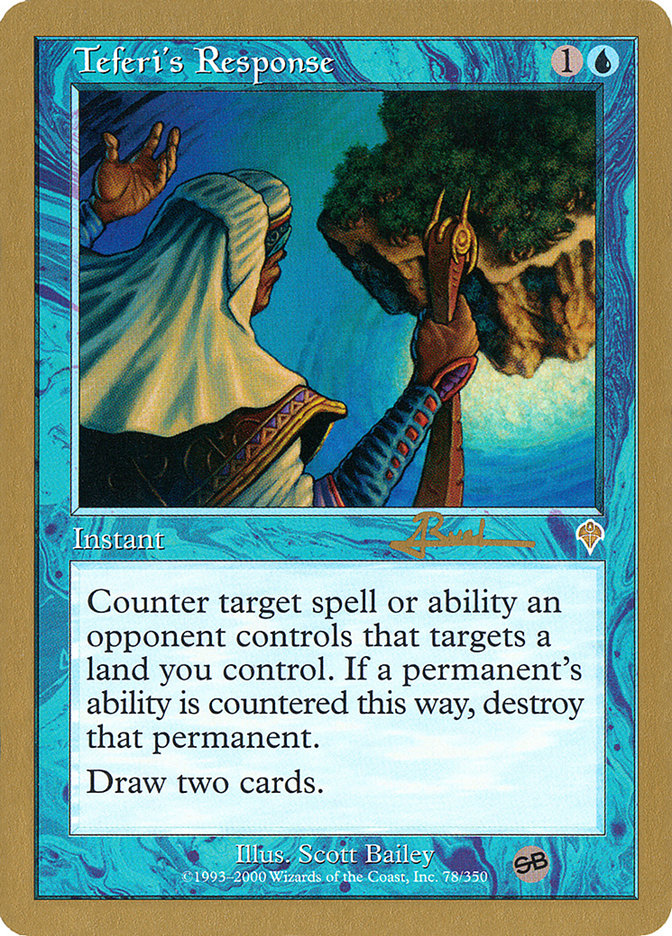 Teferi's Response (Antoine Ruel) (SB) [World Championship Decks 2001] | Webway Games