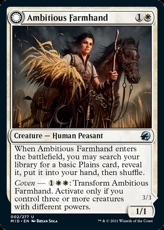 Ambitious Farmhand // Seasoned Cathar [Innistrad: Midnight Hunt] | Webway Games
