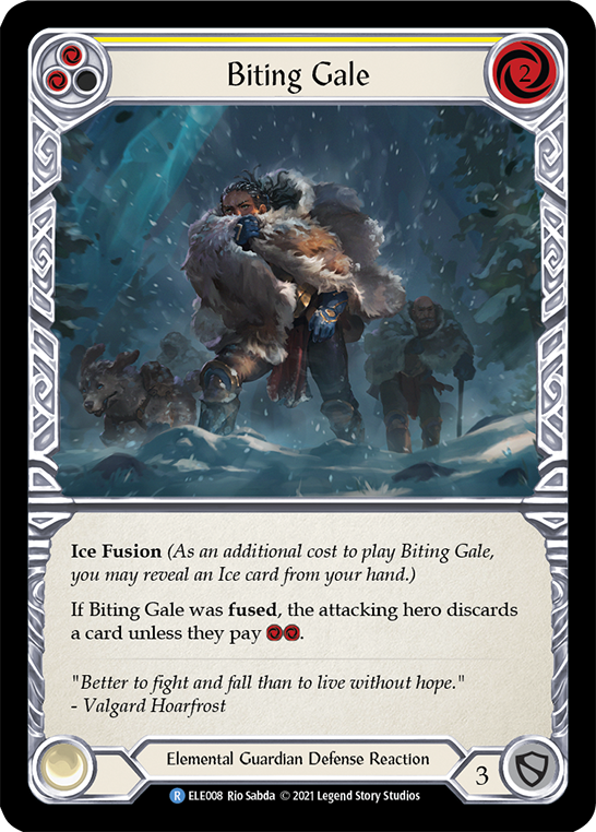 Biting Gale (Yellow) [ELE008] (Tales of Aria)  1st Edition Rainbow Foil | Webway Games