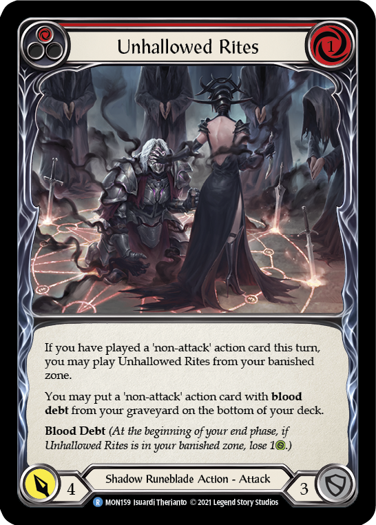 Unhallowed Rites (Red) (Rainbow Foil) [MON159-RF] 1st Edition Rainbow Foil | Webway Games