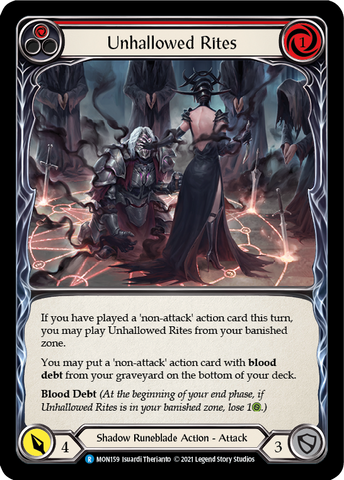 Unhallowed Rites (Red) (Rainbow Foil) [MON159-RF] 1st Edition Rainbow Foil