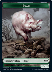 Human (001) // Boar Double-sided Token [Innistrad: Crimson Vow Tokens] | Webway Games