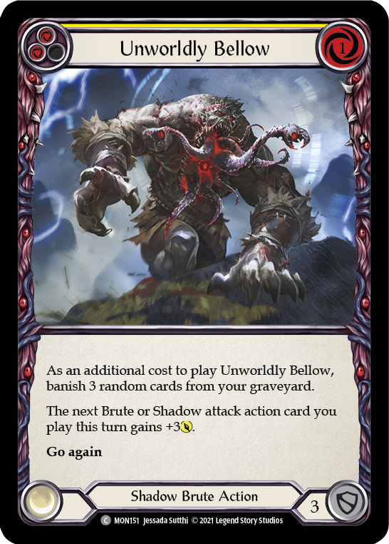 Unworldly Bellow (Yellow) [MON151-RF] 1st Edition Rainbow Foil | Webway Games