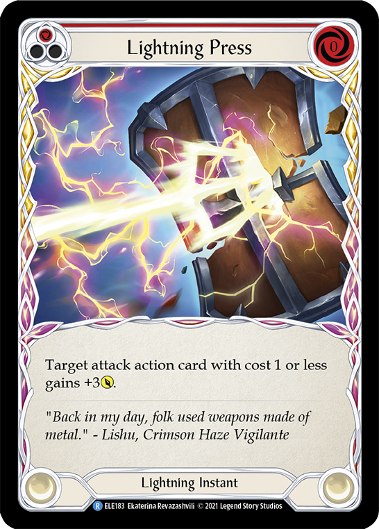Lightning Press (Red) [ELE183] (Tales of Aria)  1st Edition Rainbow Foil | Webway Games