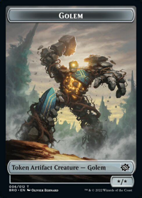 Powerstone // Golem Double-Sided Token [The Brothers' War Tokens] | Webway Games