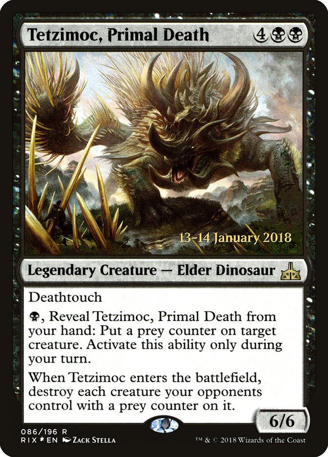 Tetzimoc, Primal Death [Rivals of Ixalan Prerelease Promos] | Webway Games