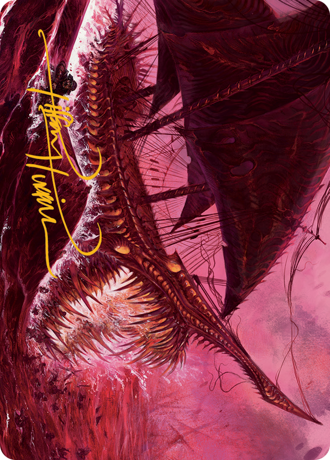 Marauding Dreadship Art Card (Gold-Stamped Signature) [March of the Machine Art Series] | Webway Games