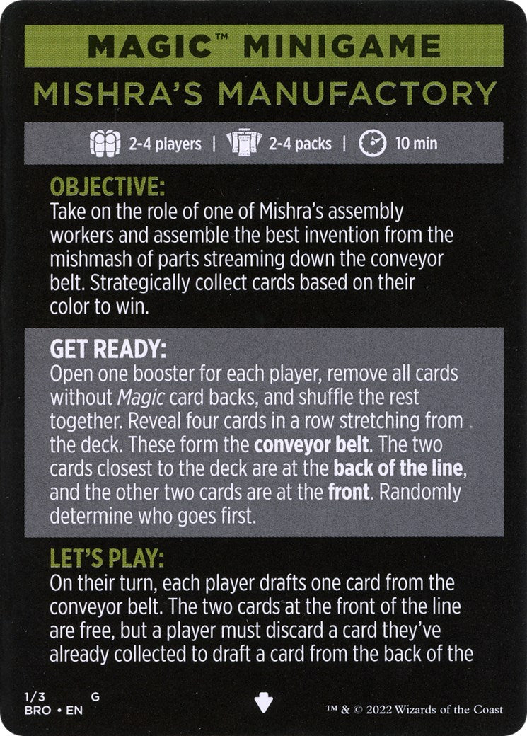 Mishra's Manufactory (Magic Minigame) [The Brothers' War Minigame] | Webway Games
