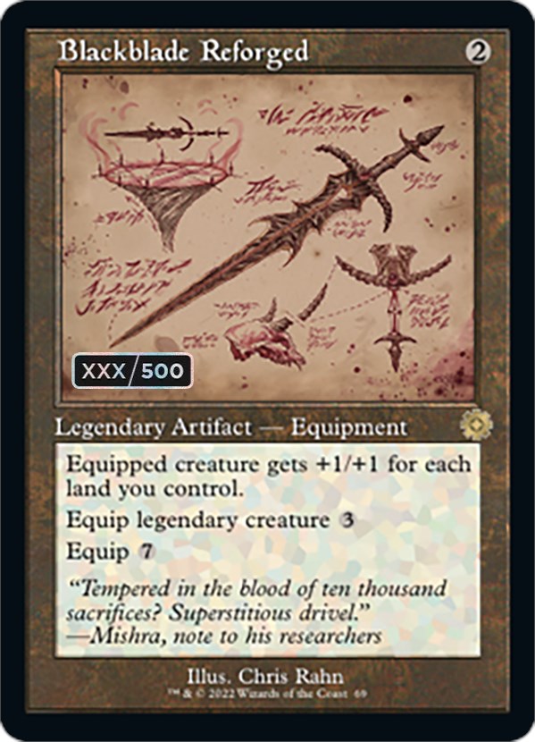 Blackblade Reforged (Retro Schematic) (Serial Numbered) [The Brothers' War Retro Artifacts] | Webway Games