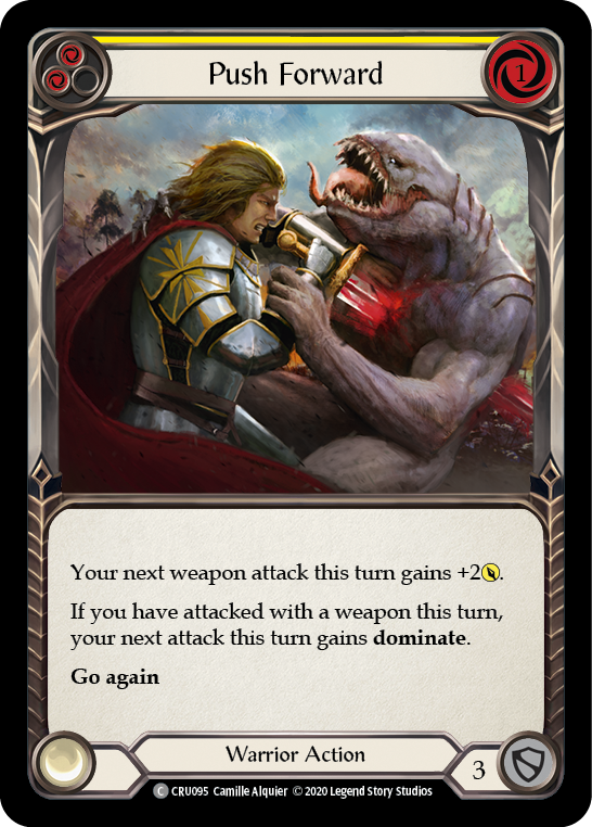 Push Forward (Yellow) [CRU095] 1st Edition Rainbow Foil | Webway Games