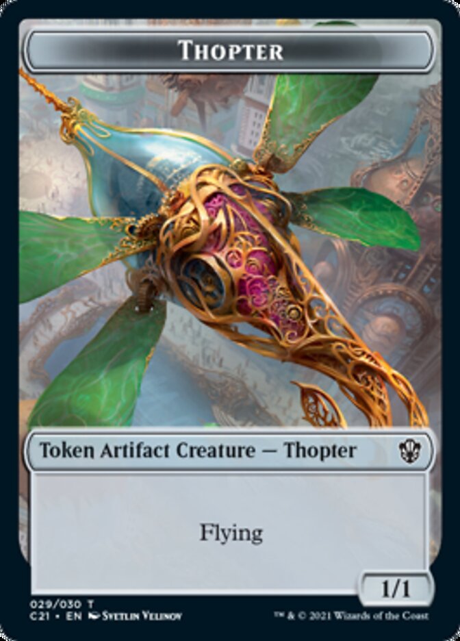 Golem (025) // Thopter Token [Commander 2021 Tokens] | Webway Games
