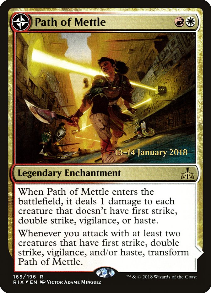 Path of Mettle // Metzali, Tower of Triumph (Prerelease) [Rivals of Ixalan Prerelease Promos] | Webway Games