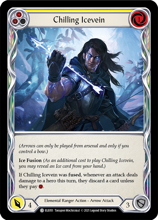 Chilling Icevein (Yellow) [ELE051] (Tales of Aria)  1st Edition Rainbow Foil | Webway Games