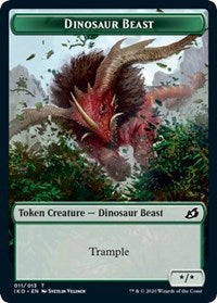 Dinosaur Beast // Human Soldier (003) Double-sided Token [Ikoria: Lair of Behemoths Tokens] | Webway Games