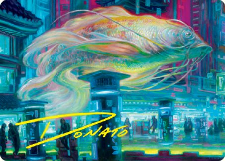 Skyswimmer Koi Art Card (Gold-Stamped Signature) [Kamigawa: Neon Dynasty Art Series] | Webway Games