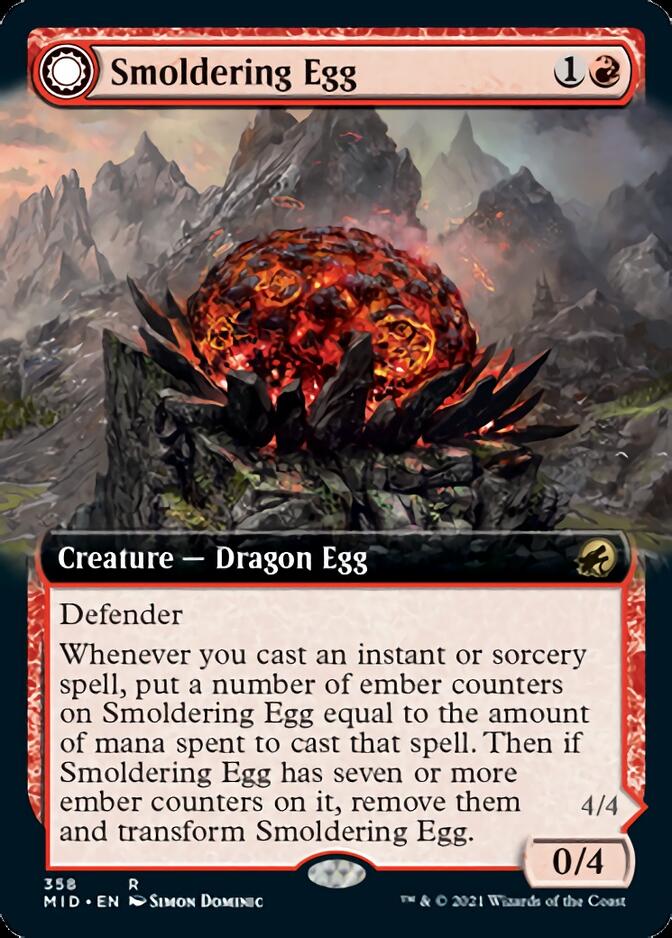 Smoldering Egg // Ashmouth Dragon (Extended) [Innistrad: Midnight Hunt] | Webway Games