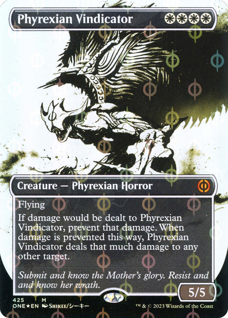 Phyrexian Vindicator (Borderless Ichor Step-and-Compleat Foil) [Phyrexia: All Will Be One] | Webway Games