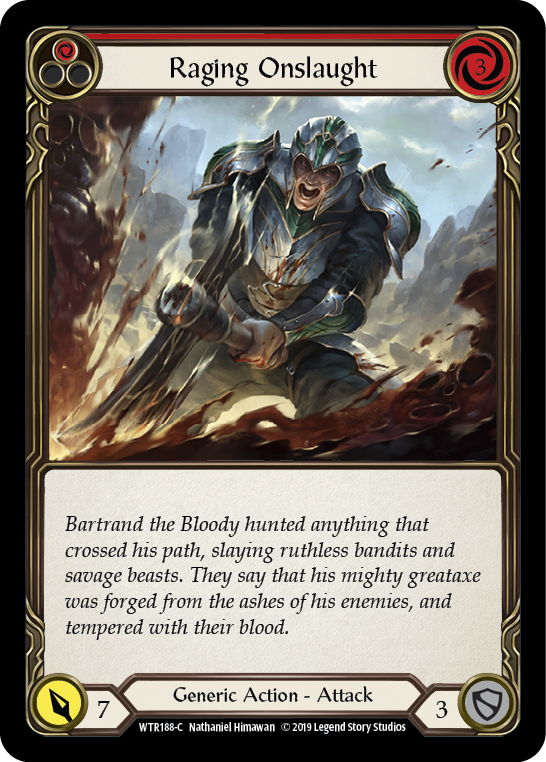 Raging Onslaught (Red) [WTR188-C] Alpha Print Rainbow Foil | Webway Games
