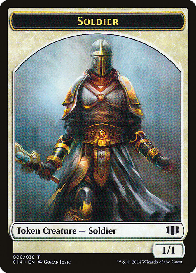 Soldier // Spirit Double-sided Token [Commander 2014 Tokens] | Webway Games