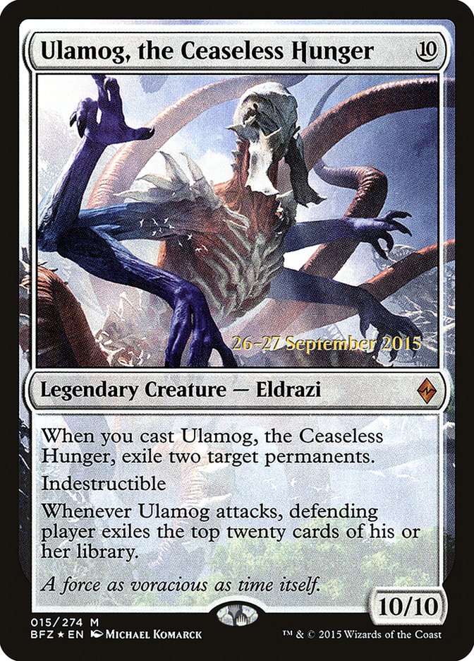 Ulamog, the Ceaseless Hunger  (Prerelease) [Battle for Zendikar Prerelease Promos] | Webway Games