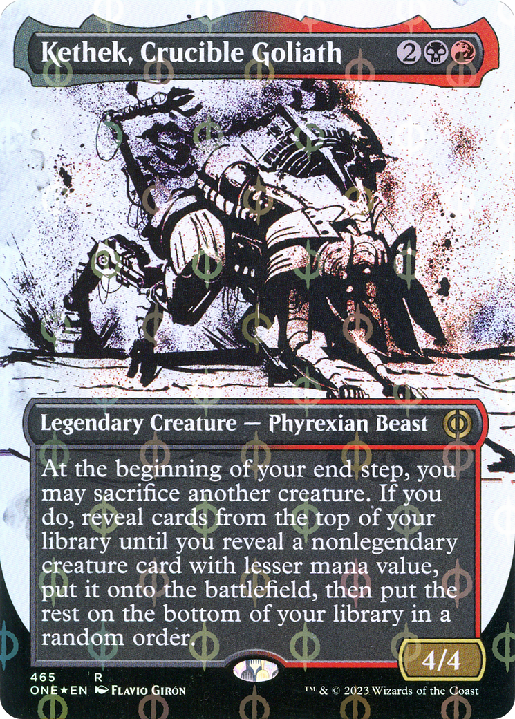 Kethek, Crucible Goliath (Borderless Ichor Step-and-Compleat Foil) [Phyrexia: All Will Be One] | Webway Games