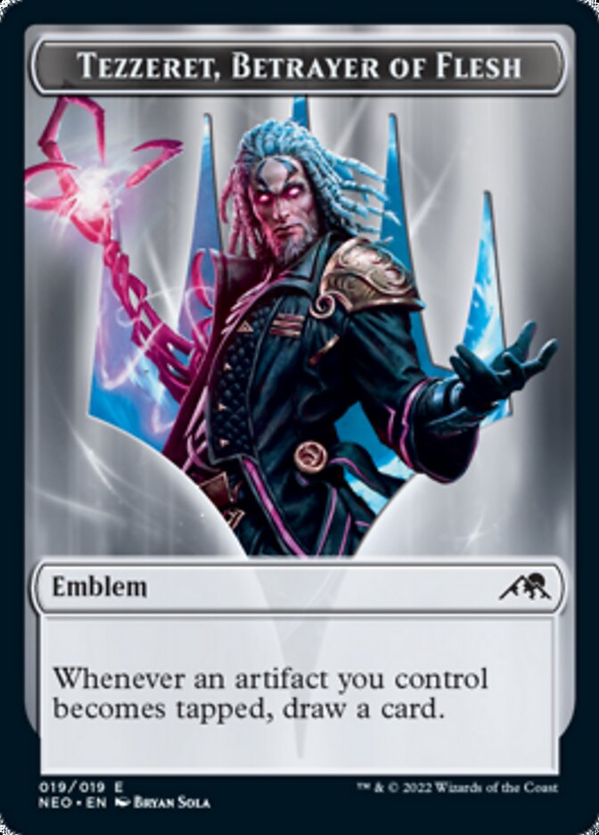 Tezzeret, Betrayer of Flesh Emblem [Kamigawa: Neon Dynasty Tokens] | Webway Games