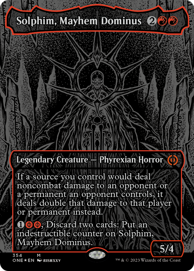 Solphim, Mayhem Dominus (Oil Slick Raised Foil) [Phyrexia: All Will Be One] | Webway Games