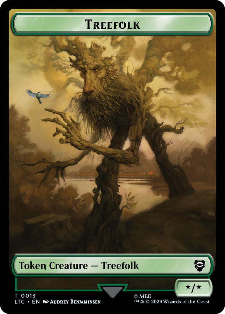 Beast // Treefolk Double Sided Token [The Lord of the Rings: Tales of Middle-Earth Commander Tokens] | Webway Games