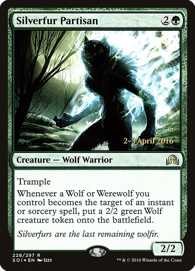 Silverfur Partisan (Prerelease) [Shadows over Innistrad Prerelease Promos] | Webway Games