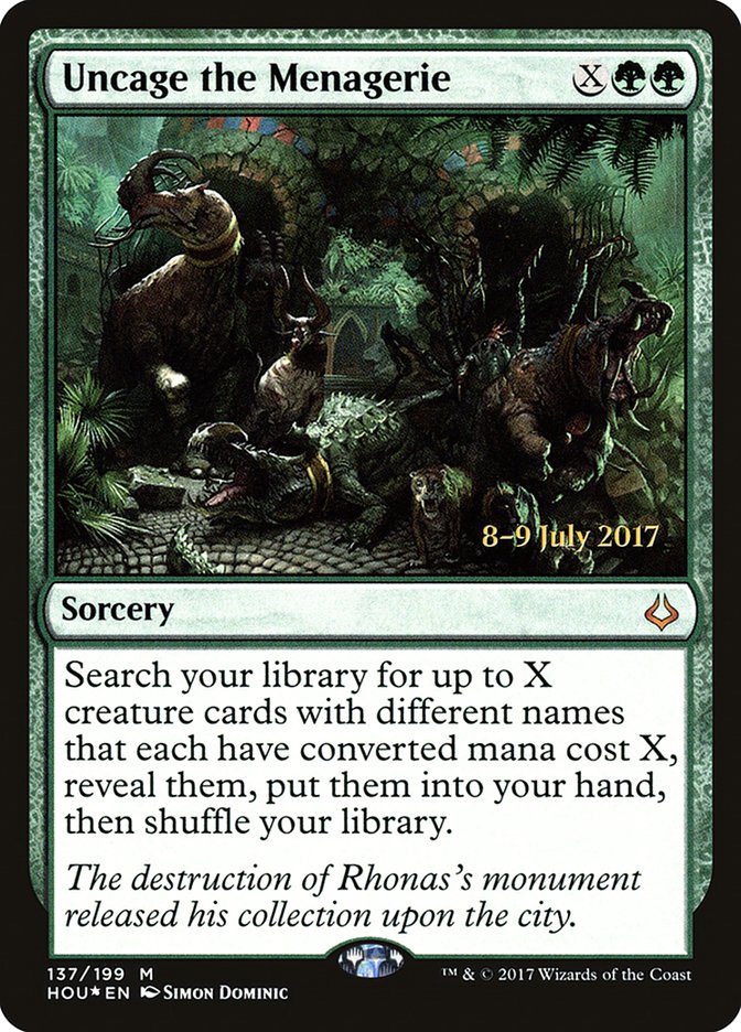 Uncage the Menagerie  (Prerelease) [Hour of Devastation Prerelease Promos] | Webway Games