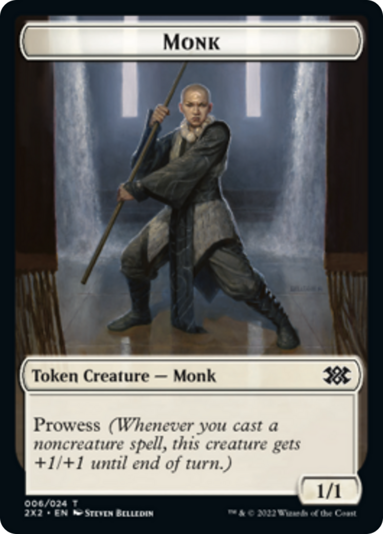 Bear // Monk Double-sided Token [Double Masters 2022 Tokens] | Webway Games