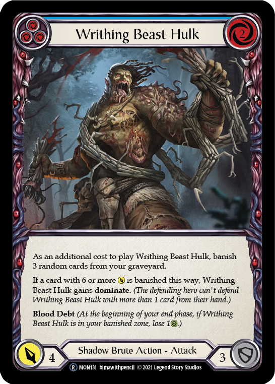 Writhing Beast Hulk (Blue) (Rainbow Foil) [U-MON131-RF] Unlimited Rainbow Foil | Webway Games