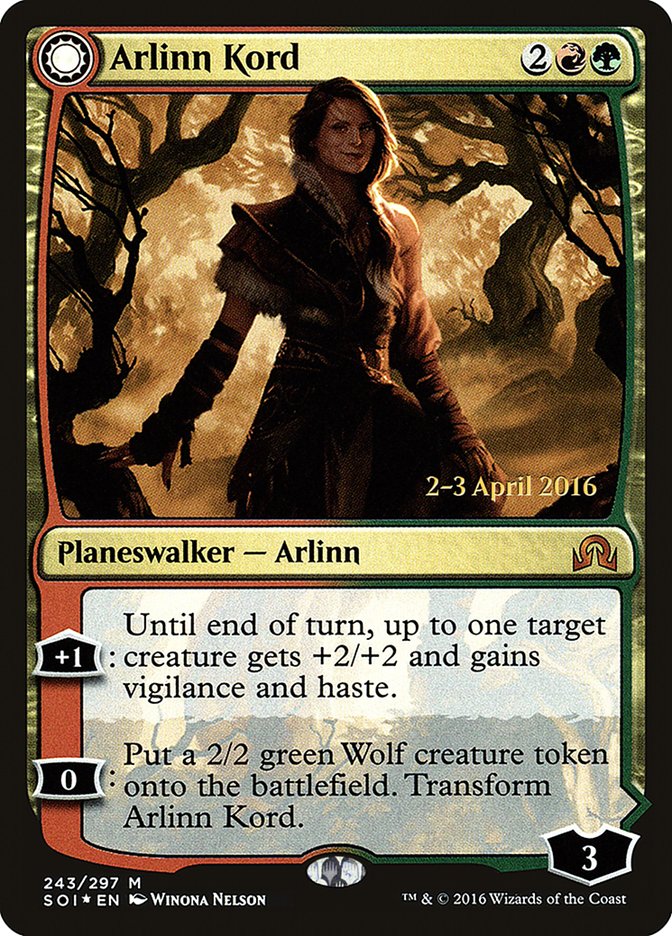 Arlinn Kord // Arlinn, Embraced by the Moon (Prerelease) [Shadows over Innistrad Prerelease Promos] | Webway Games