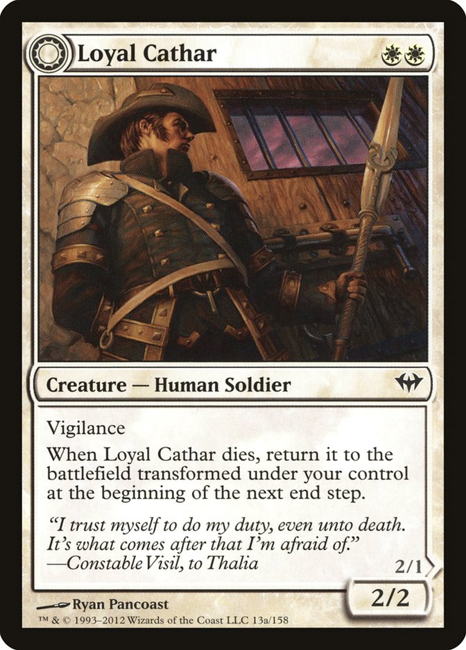 Loyal Cathar // Unhallowed Cathar [Dark Ascension] | Webway Games