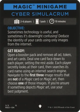 Cyber Simulacrum (Magic Minigame) [Kamigawa: Neon Dynasty Minigame] | Webway Games
