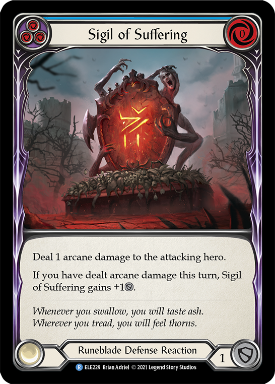 Sigil of Suffering (Blue) [ELE229] (Tales of Aria)  1st Edition Rainbow Foil | Webway Games