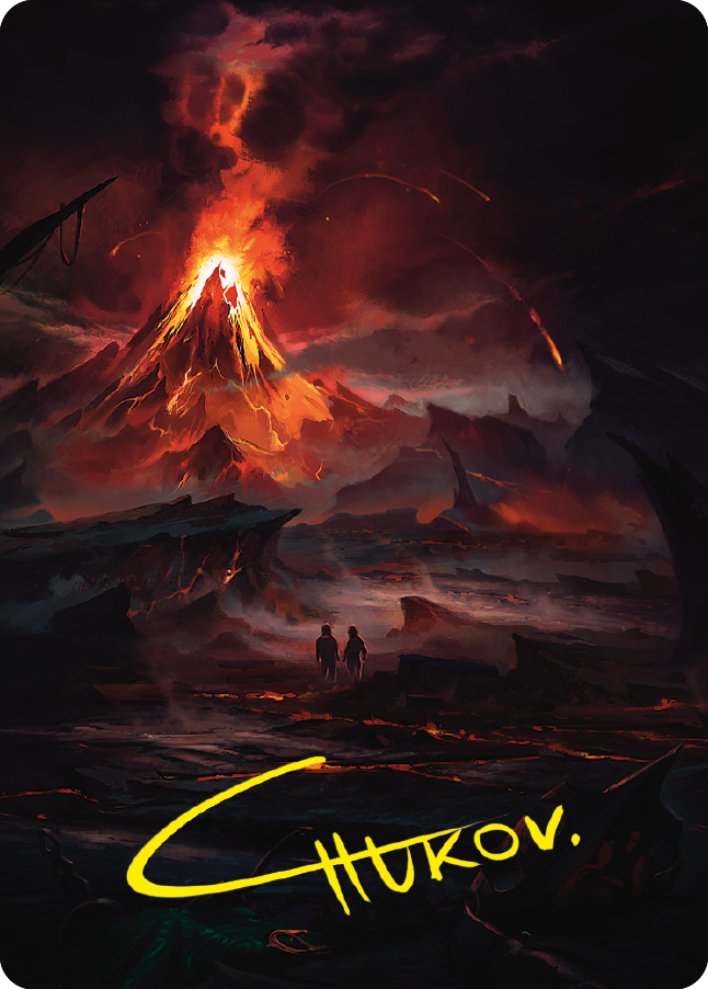 Valley of Gorgoroth Art Card (Gold-Stamped Signature) [The Lord of the Rings: Tales of Middle-earth Art Series] | Webway Games