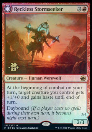 Reckless Stormseeker // Storm-Charged Slasher [Innistrad: Midnight Hunt Prerelease Promos] | Webway Games