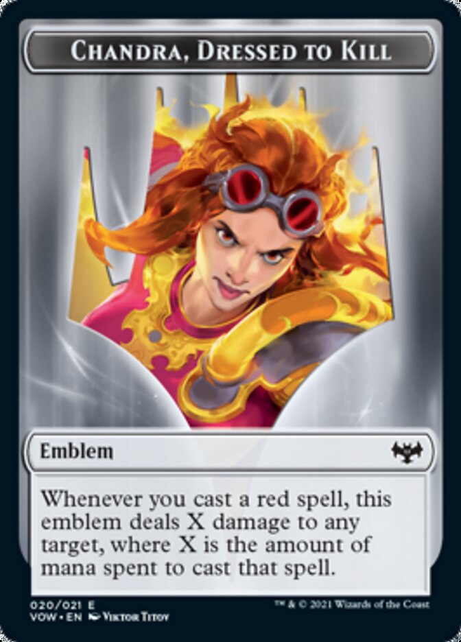 Blood // Emblem - Chandra, Dressed to Kill Double-sided Token [Innistrad: Crimson Vow Tokens] | Webway Games