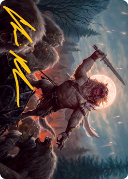 Tovolar, the Midnight Scourge 1 Art Card (Gold-Stamped Signature) [Innistrad: Midnight Hunt Art Series] | Webway Games