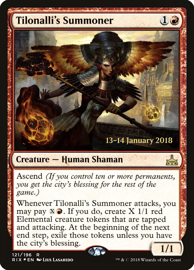 Tilonalli's Summoner (Prerelease) [Rivals of Ixalan Prerelease Promos] | Webway Games