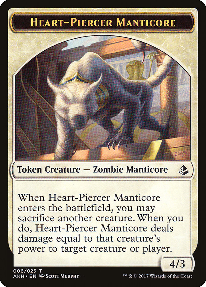 Heart-Piercer Manticore Token [Amonkhet Tokens] | Webway Games