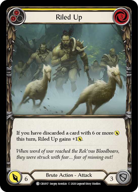 Riled Up (Yellow) [CRU017] 1st Edition Rainbow Foil | Webway Games