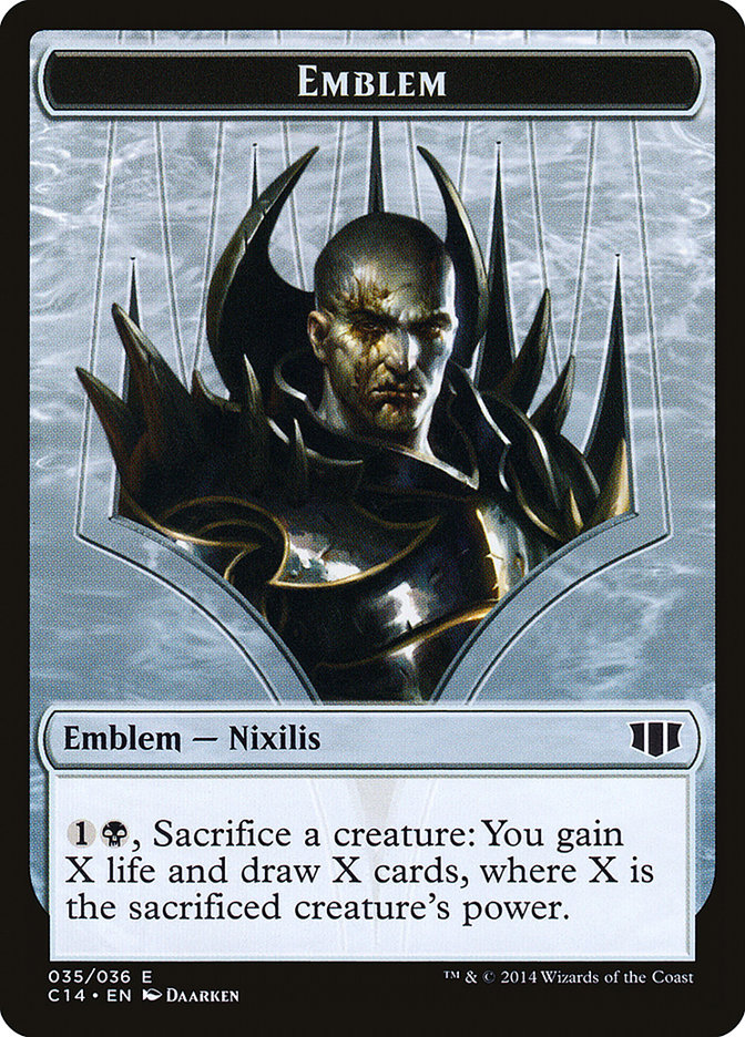 Ob Nixilis of the Black Oath Emblem // Zombie (016/036) Double-sided Token [Commander 2014 Tokens] | Webway Games